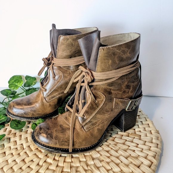 Maurices Shoes - MAURICES BOHO BROWN ANKLE BOOTS JUNIPER VEGAN LEATHER SIZE 8.5